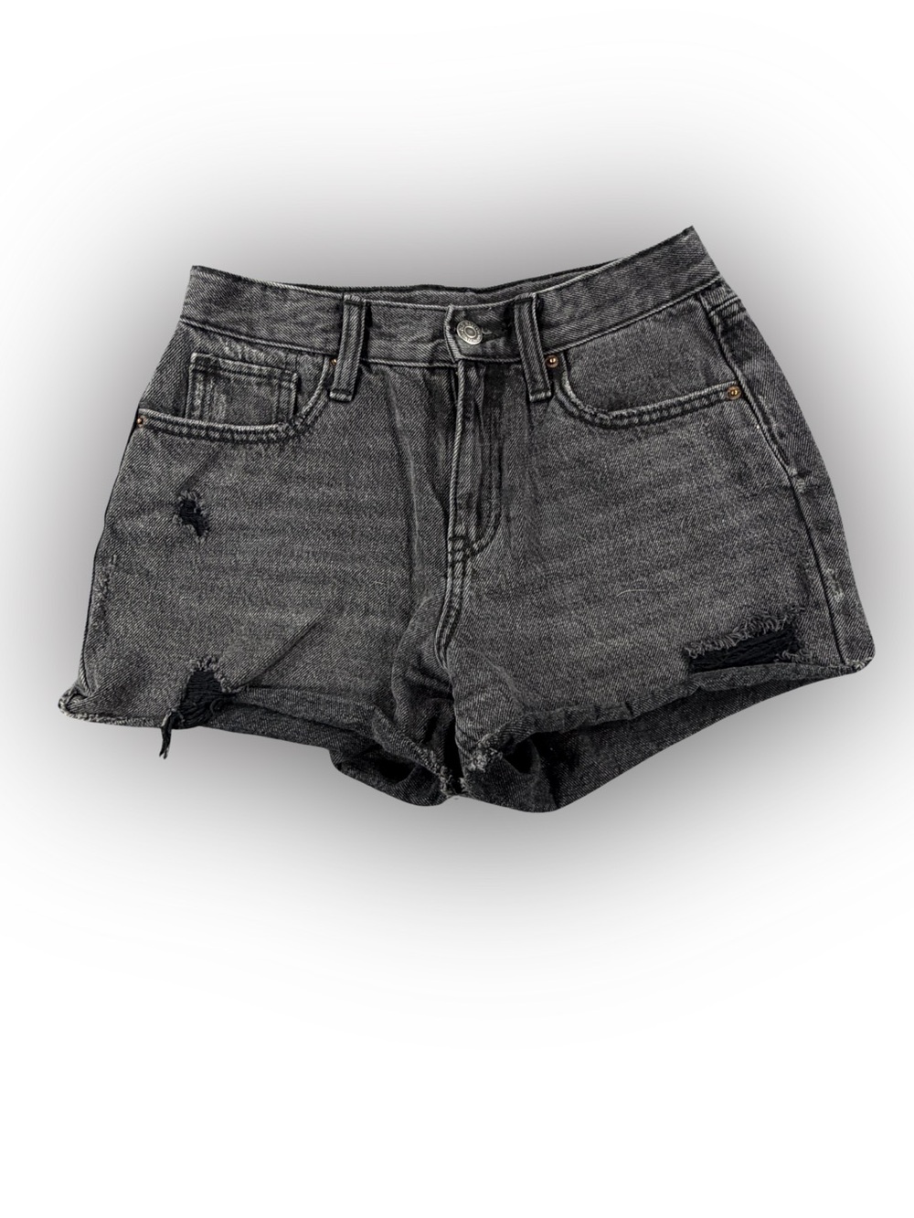 Girl’s Kids Old Navy Distressed Black Denim Shorts Size 12